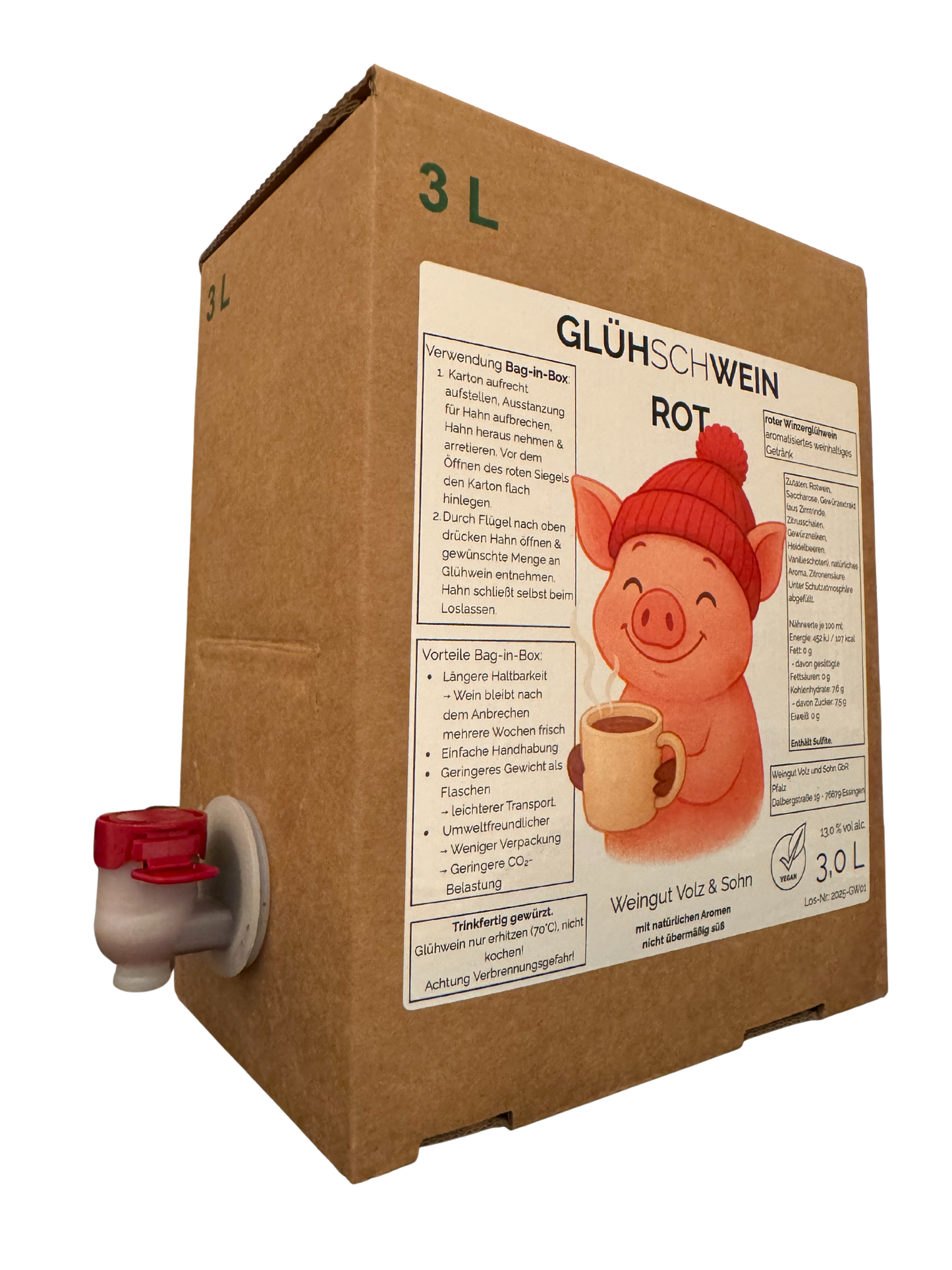 Glüh(sch)wein - rot - 3,0 Liter Bag-in-Box