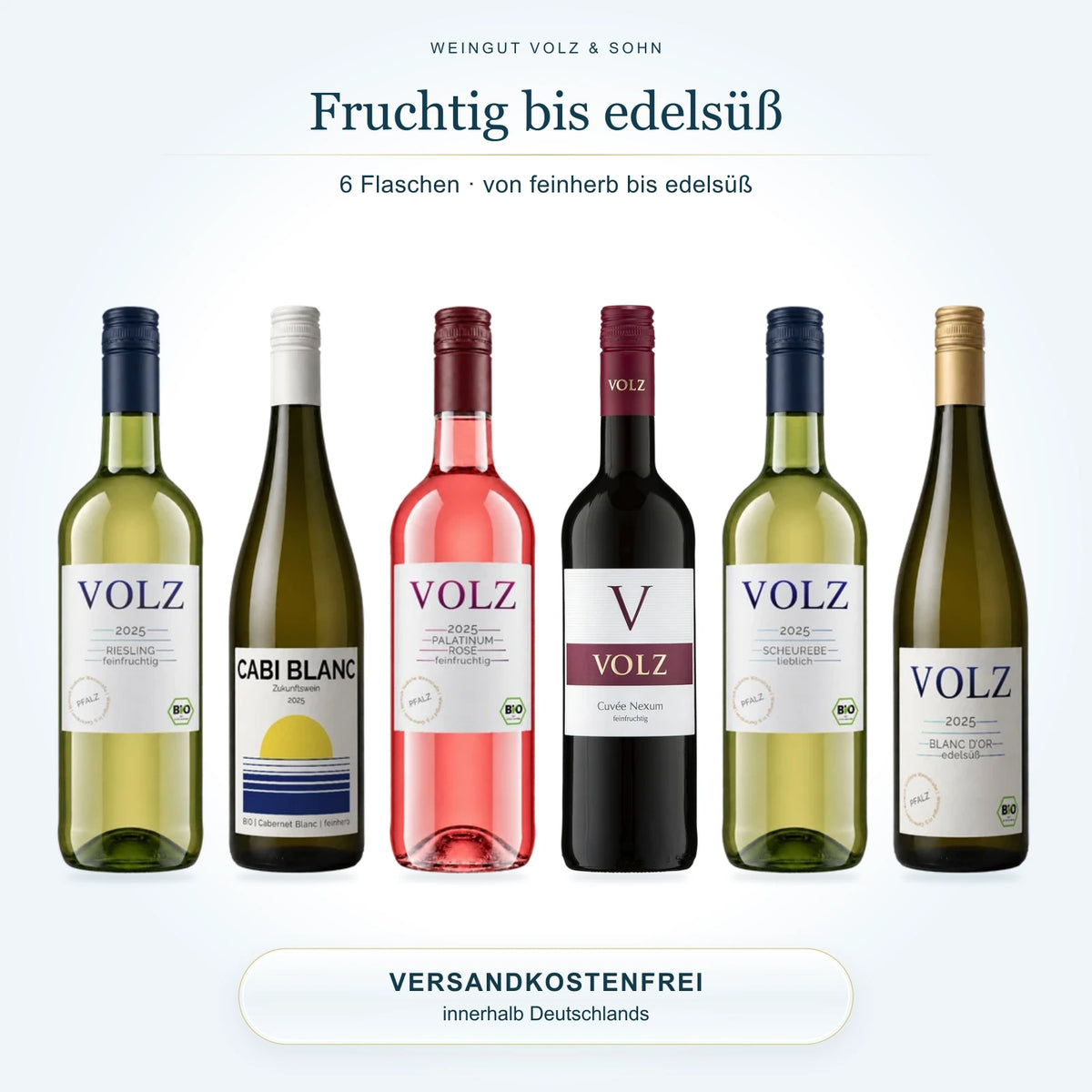 Fruchtig bis edelsüß: 6 Flaschen im Weinpaket, Versand innerhalb Deutschlands inklusive