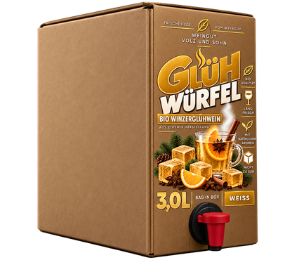Bio-Glühwein-Bundle Weiß mit Weihnachtstassen