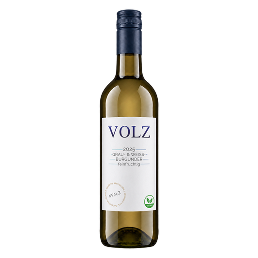 2025 Grauburgunder und Weissburgunder feinfruchtig – Flasche Weißwein vom Weingut Volz & Sohn aus der Pfalz