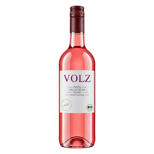 2025 Palatinum Rosé feinfruchtig – Flasche Roséwein vom Bio-Weingut Volz & Sohn aus der Pfalz