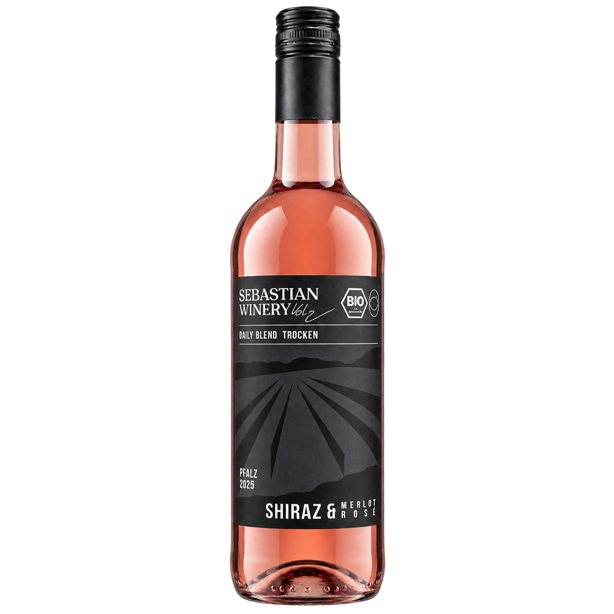 2025 Shiraz und Merlot Rosé trocken – Flasche Roséwein vom Bio-Weingut Volz & Sohn aus der Pfalz