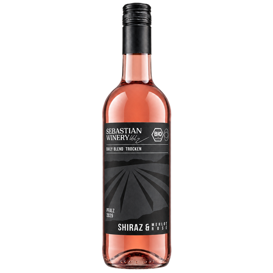 2025 Shiraz und Merlot Rosé trocken – Flasche Roséwein vom Bio-Weingut Volz & Sohn aus der Pfalz